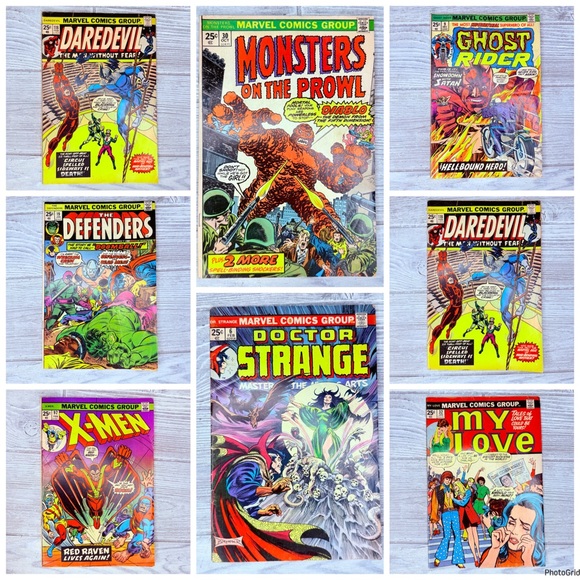 Vintage marvel comic books graphic novel daredevil  monsters  ghost rider ect